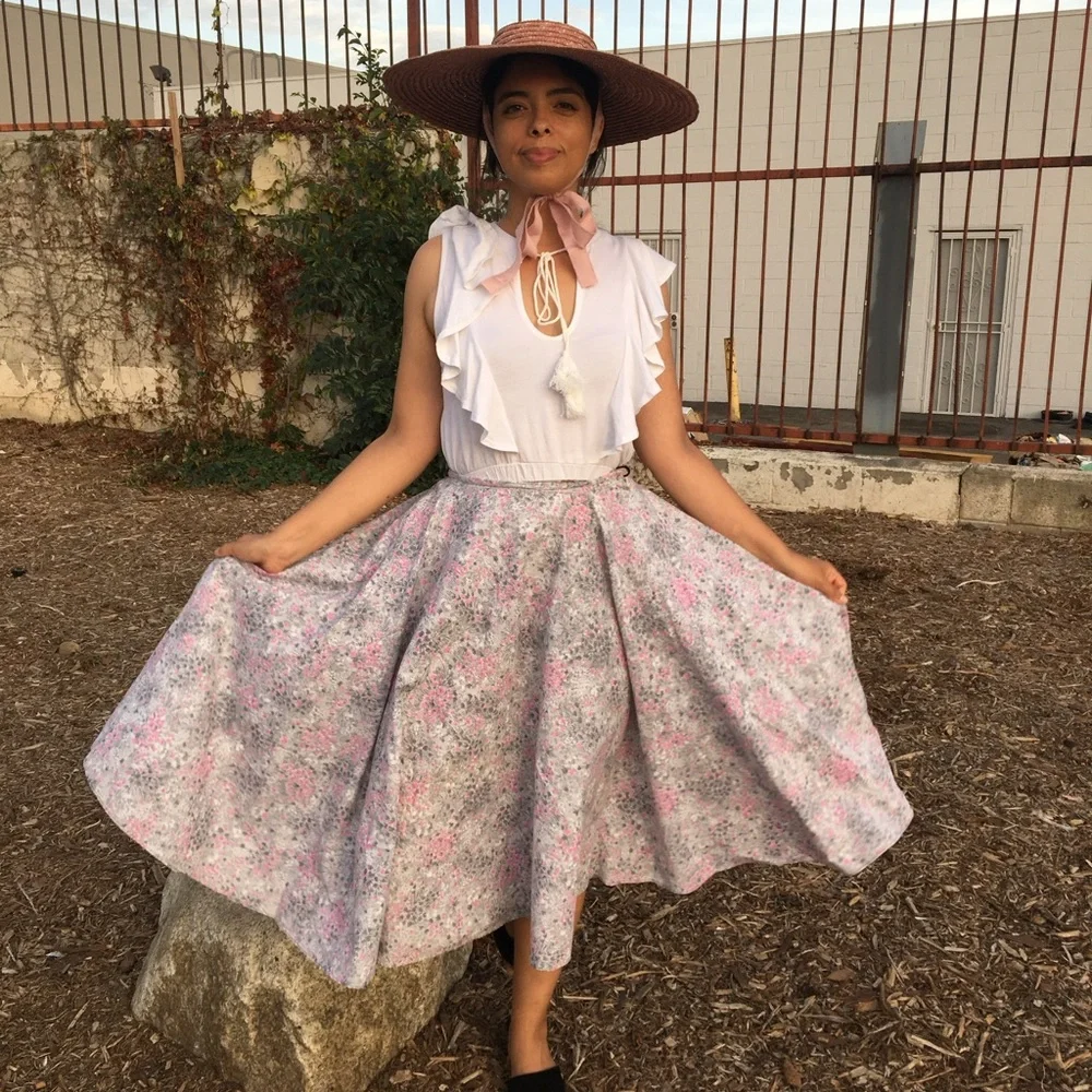 VINTAGE 50s HANDMADE SKIRT WITH POCKET - Picture 5 of 15